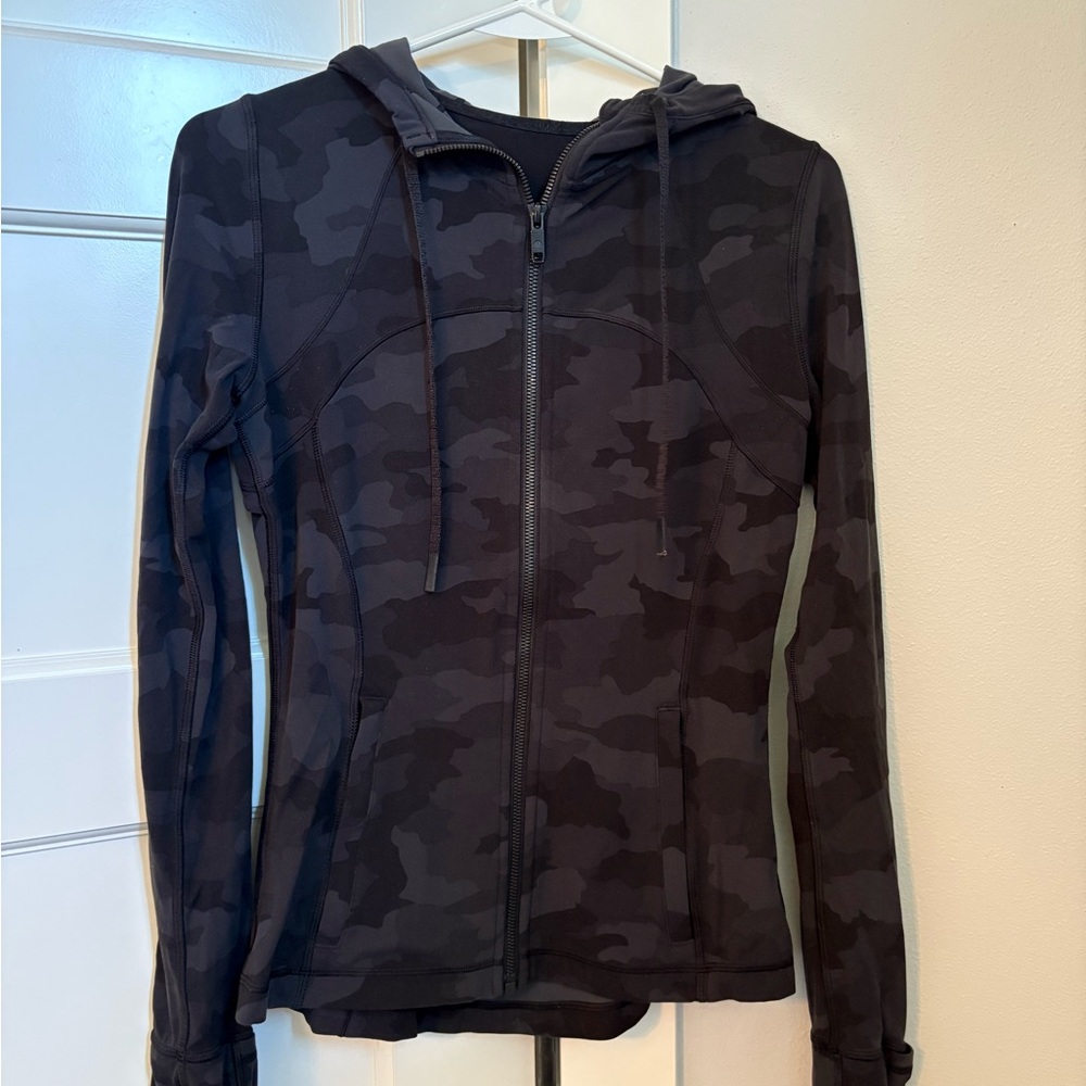 Lululemon Athletica Black Camouflage Define Hooded Jacket